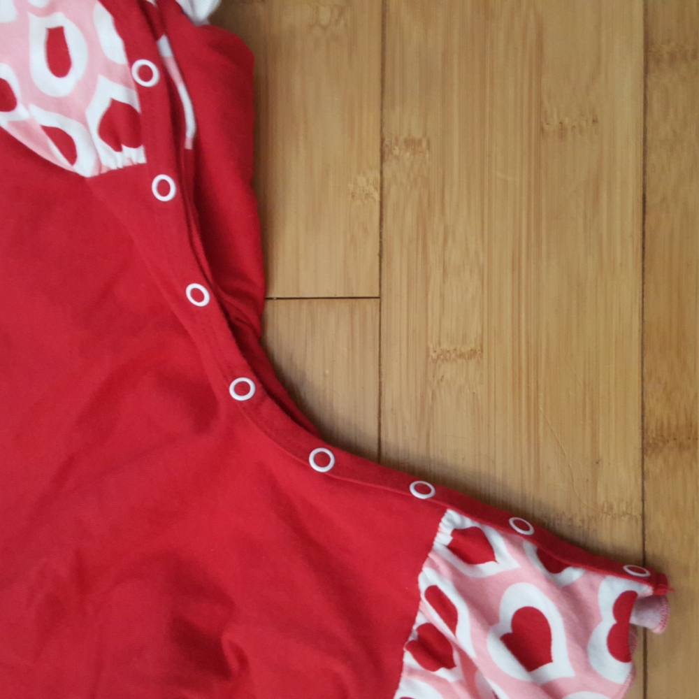 Ricrac and Ruffles Love Letters Valentine's Day girls long sleeved romper - Picture 6 of 9